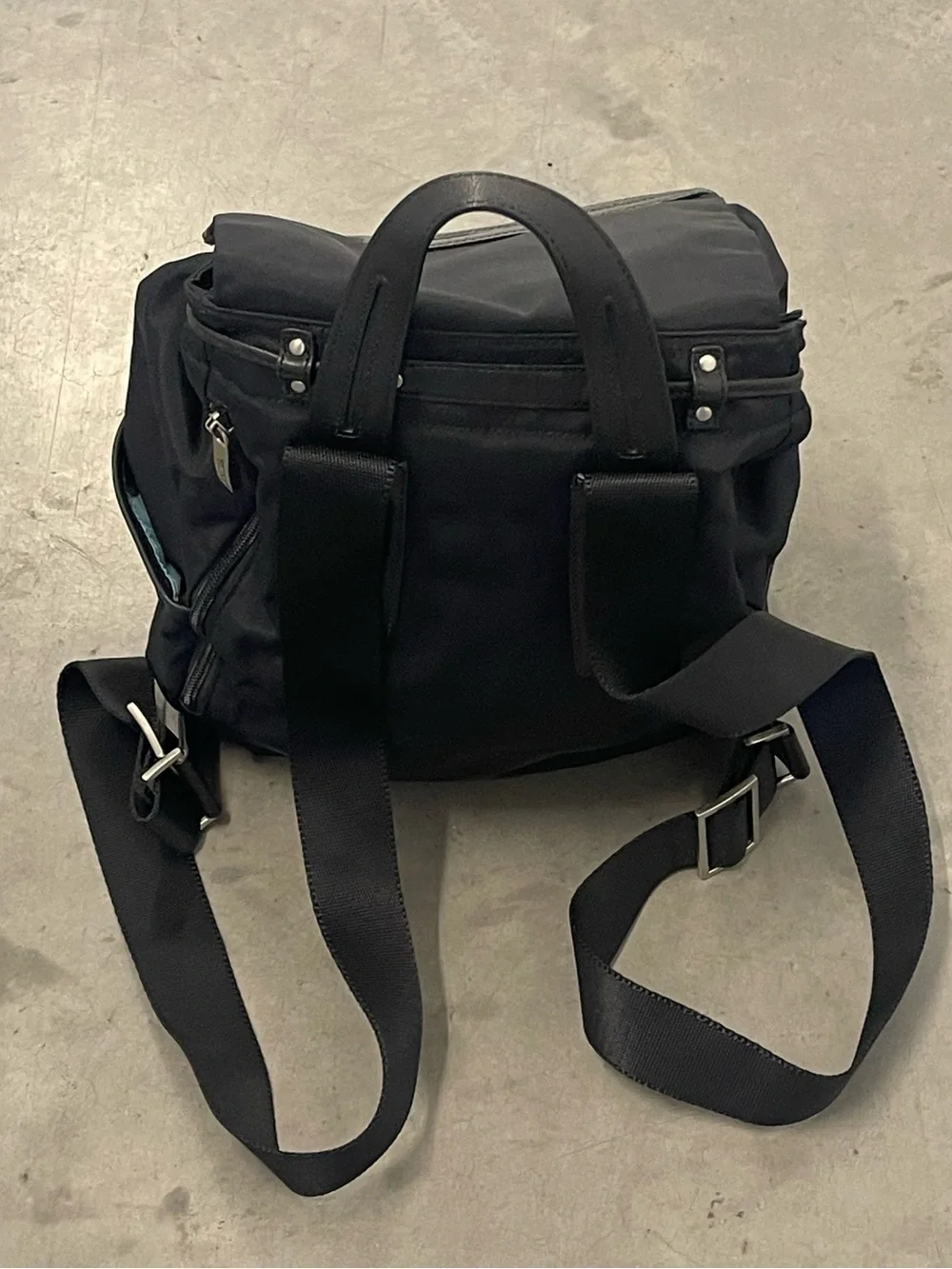 Tumi Voyageur Halle Black Nylon Leather Trim Laptop Backpack with Pouch